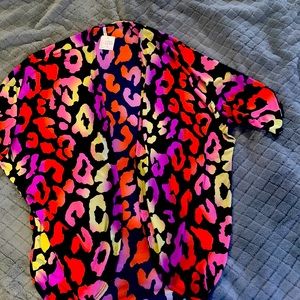 Large womens cardigan neon Cheetah NWT